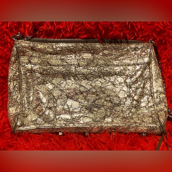 Gorgeous Rebecca Minkoff shoulder bag/purse,marbled shiny platinum gold pattern - Picture 4 of 13